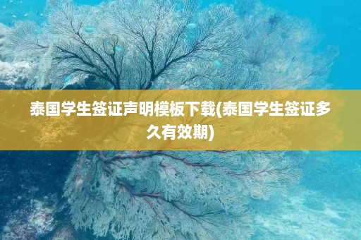 泰国学生签证声明模板下载(泰国学生签证多久有效期)