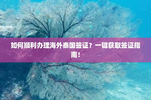 如何顺利办理海外泰国签证？一键获取签证指南！