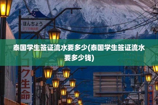 泰国学生签证流水要多少(泰国学生签证流水要多少钱)