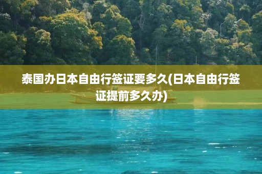 泰国办日本自由行签证要多久(日本自由行签证提前多久办)