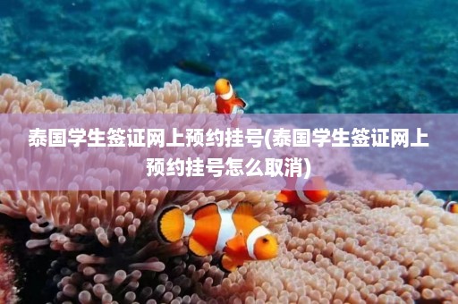 泰国学生签证网上预约挂号(泰国学生签证网上预约挂号怎么取消)