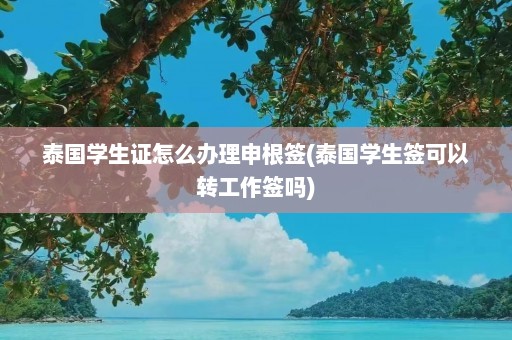 泰国学生证怎么办理申根签(泰国学生签可以转工作签吗)