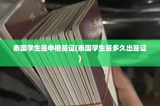 泰国学生签申根签证(泰国学生签多久出签证)  第1张