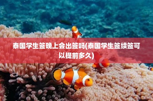 泰国学生签晚上会出签吗(泰国学生签续签可以提前多久)