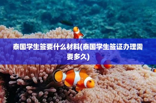 泰国学生签要什么材料(泰国学生签证办理需要多久)