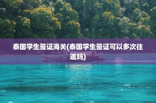 泰国学生签证海关(泰国学生签证可以多次往返吗)