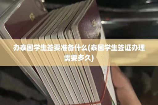 办泰国学生签要准备什么(泰国学生签证办理需要多久)