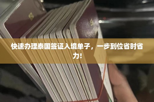 快速办理泰国签证入境单子，一步到位省时省力！  第1张