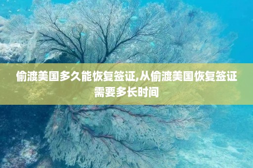 偷渡美国多久能恢复签证,从偷渡美国恢复签证需要多长时间