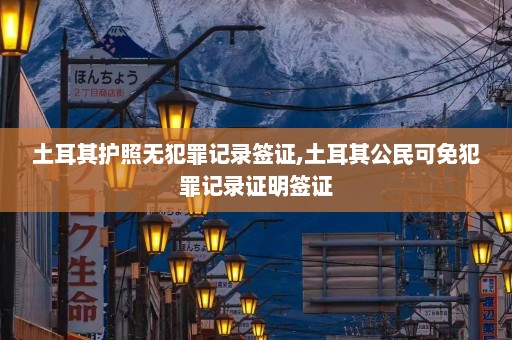 土耳其护照无犯罪记录签证,土耳其公民可免犯罪记录证明签证