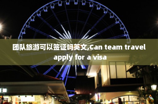 团队旅游可以签证吗英文,Can team travel apply for a visa