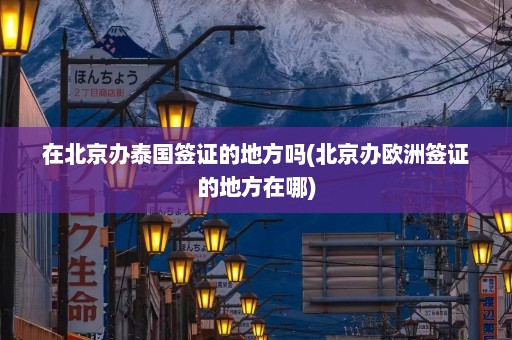 在北京办泰国签证的地方吗(北京办欧洲签证的地方在哪)