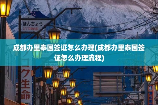 成都办里泰国签证怎么办理(成都办里泰国签证怎么办理流程)