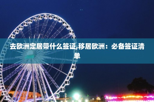 去欧洲定居带什么签证,移居欧洲：必备签证清单  第1张