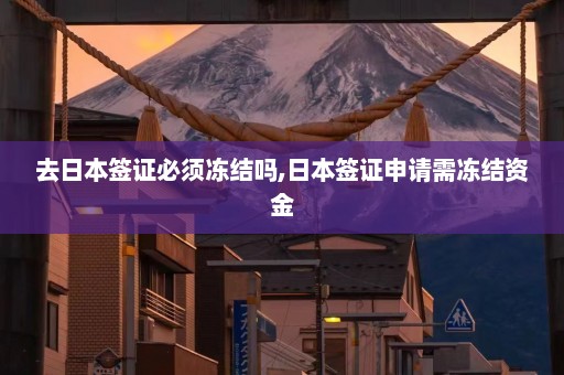 去日本签证必须冻结吗,日本签证申请需冻结资金