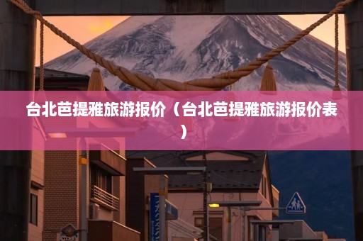 台北芭提雅旅游报价（台北芭提雅旅游报价表）