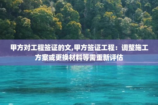 甲方对工程签证的文,甲方签证工程：调整施工方案或更换材料等需重新评估