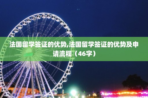 法国留学签证的优势,法国留学签证的优势及申请流程（46字）  第1张