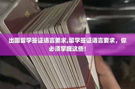 出国留学签证语言要求,留学签证语言要求，你必须掌握这些！  第1张