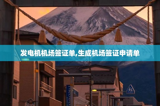 发电机机场签证单,生成机场签证申请单