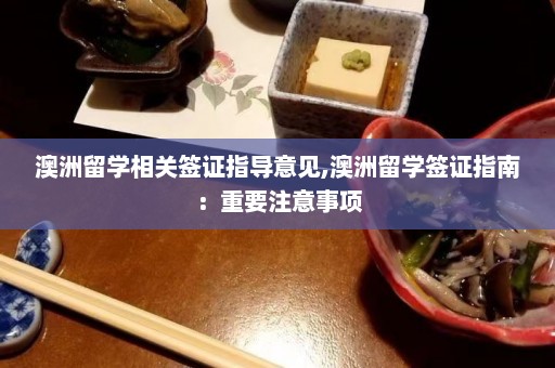 澳洲留学相关签证指导意见,澳洲留学签证指南：重要注意事项