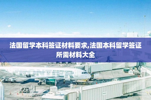 法国留学本科签证材料要求,法国本科留学签证所需材料大全