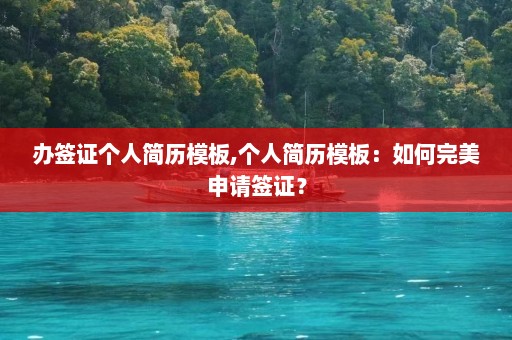 办签证个人简历模板,个人简历模板：如何完美申请签证？