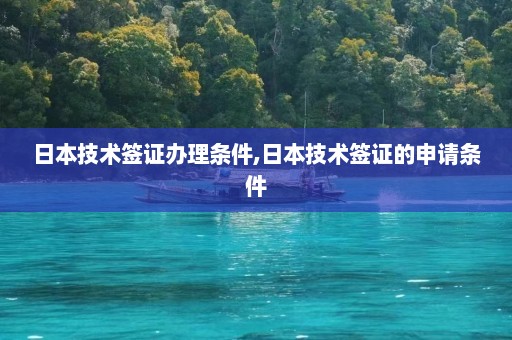 日本技术签证办理条件,日本技术签证的申请条件