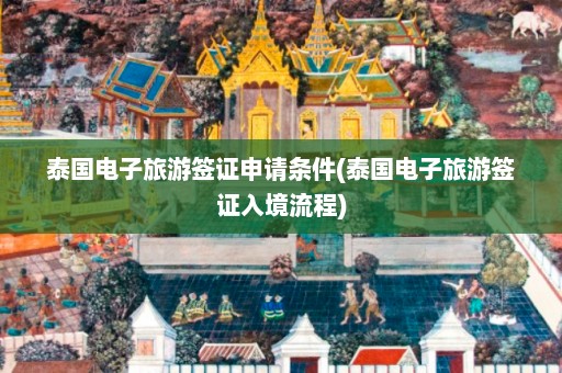 泰国电子旅游签证申请条件(泰国电子旅游签证入境流程)  第1张