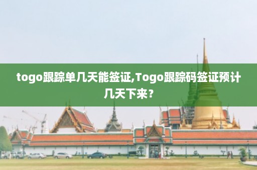 togo跟踪单几天能签证,Togo跟踪码签证预计几天下来？  第1张