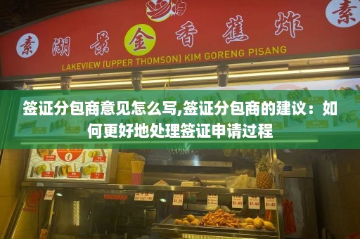 签证分包商意见怎么写,签证分包商的建议：如何更好地处理签证申请过程