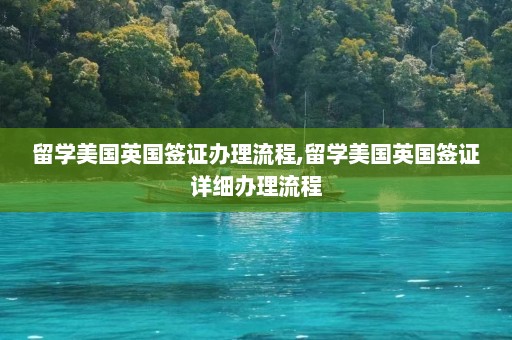 留学美国英国签证办理流程,留学美国英国签证详细办理流程