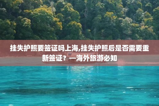 挂失护照要签证吗上海,挂失护照后是否需要重新签证？—海外旅游必知