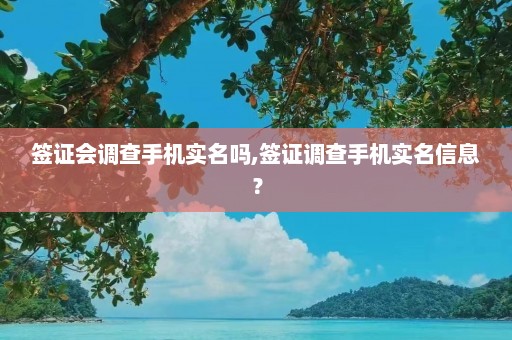 签证会调查手机实名吗,签证调查手机实名信息？