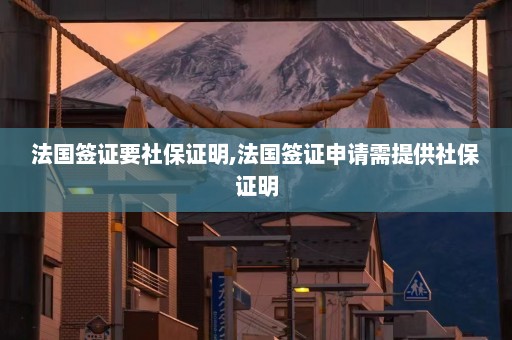 法国签证要社保证明,法国签证申请需提供社保证明