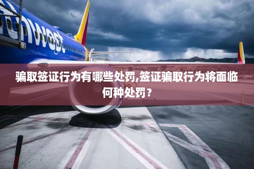 骗取签证行为有哪些处罚,签证骗取行为将面临何种处罚？