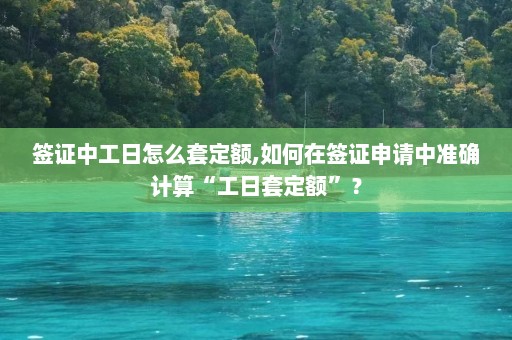 签证中工日怎么套定额,如何在签证申请中准确计算“工日套定额”？