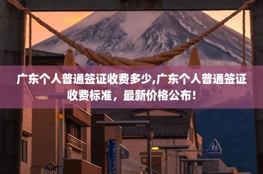 广东个人普通签证收费多少,广东个人普通签证收费标准，最新价格公布！