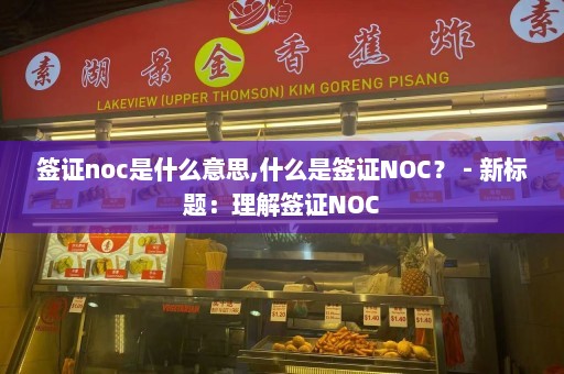 签证noc是什么意思,什么是签证NOC？ - 新标题：理解签证NOC