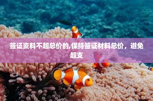 签证资料不超总价的,保持签证材料总价，避免超支