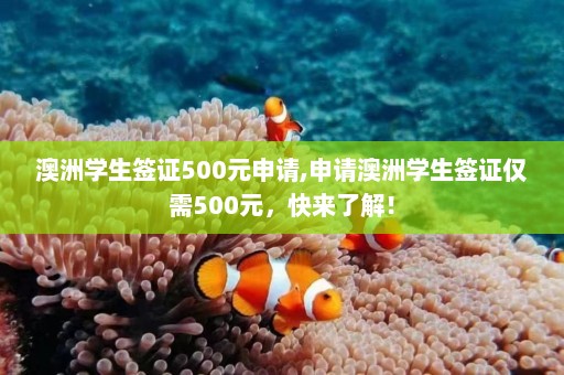 澳洲学生签证500元申请,申请澳洲学生签证仅需500元，快来了解！