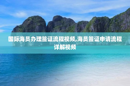 国际海员办理签证流程视频,海员签证申请流程详解视频