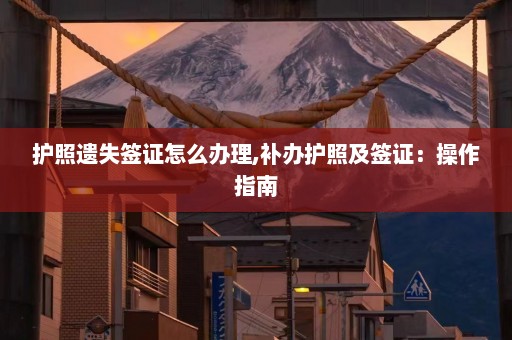 护照遗失签证怎么办理,补办护照及签证：操作指南