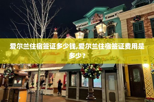 爱尔兰住宿签证多少钱,爱尔兰住宿签证费用是多少？