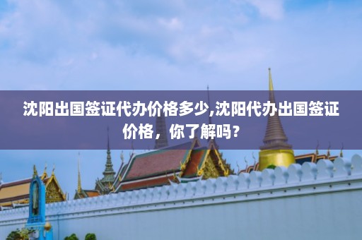 沈阳出国签证代办价格多少,沈阳代办出国签证价格，你了解吗？  第1张