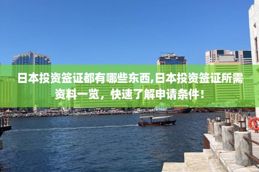 日本投资签证都有哪些东西,日本投资签证所需资料一览，快速了解申请条件！  第1张