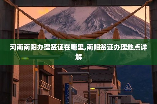 河南南阳办理签证在哪里,南阳签证办理地点详解