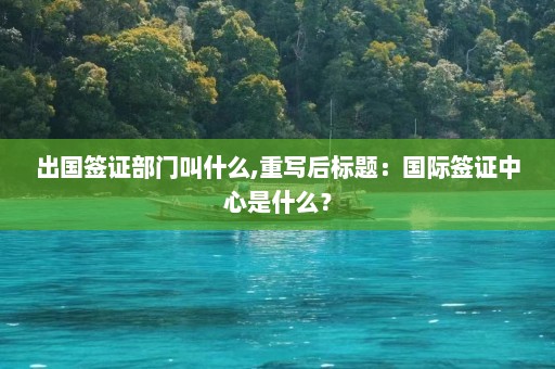 出国签证部门叫什么,重写后标题：国际签证中心是什么？