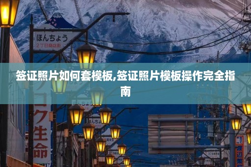 签证照片如何套模板,签证照片模板操作完全指南