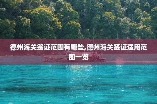 德州海关签证范围有哪些,德州海关签证适用范围一览